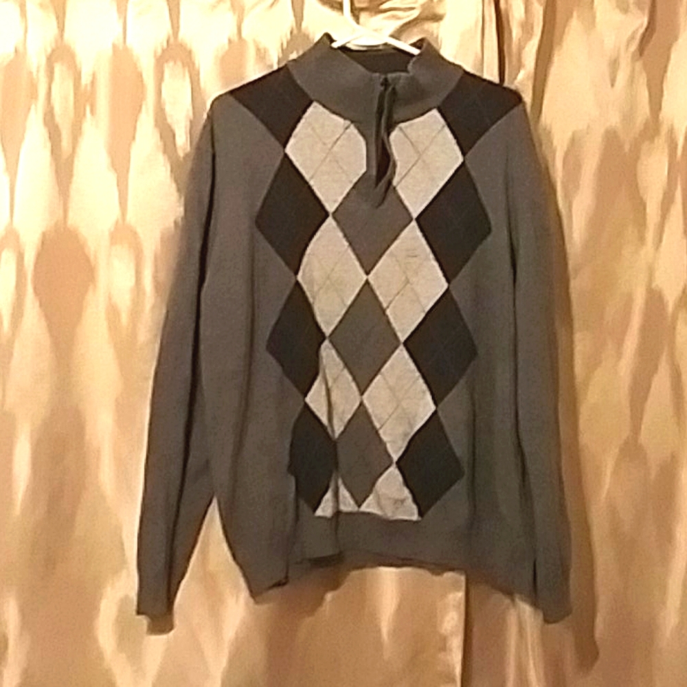 Tasso Elba men's crew neck w/ zipper sweater szXL